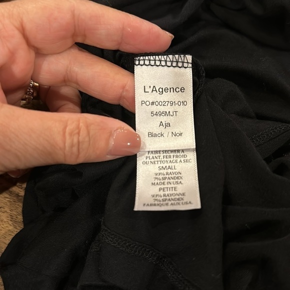 L'Agence Aja 3/4 sleeve Black Turtleneck Top in Black SzPSmall - Picture 6 of 11